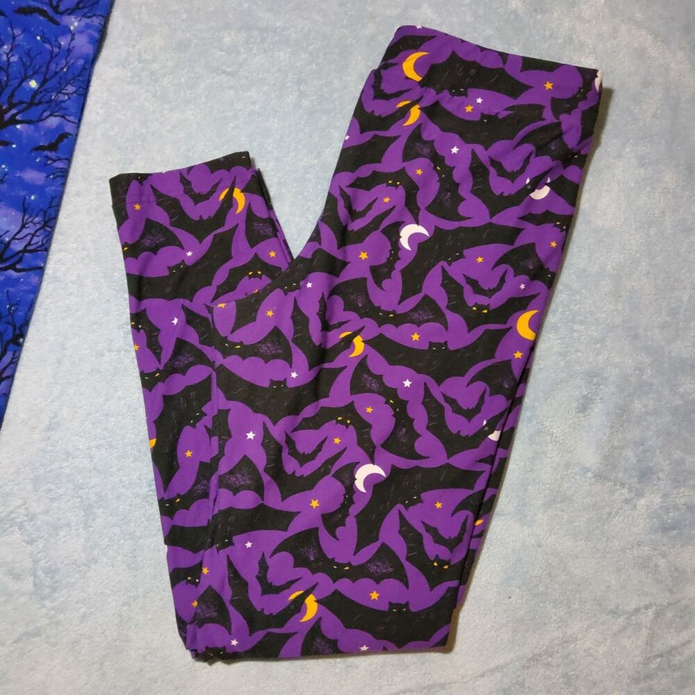 Lot of 2 Halloween Leggings Terra & Sky 0X 14W No Boundaries XL 15-17 Bats Trees - Picture 3 of 6